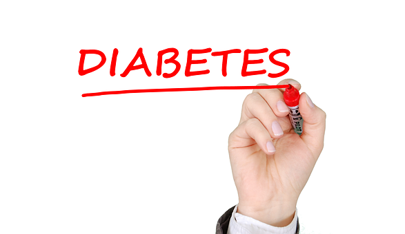 white board with diabetes written in red ink